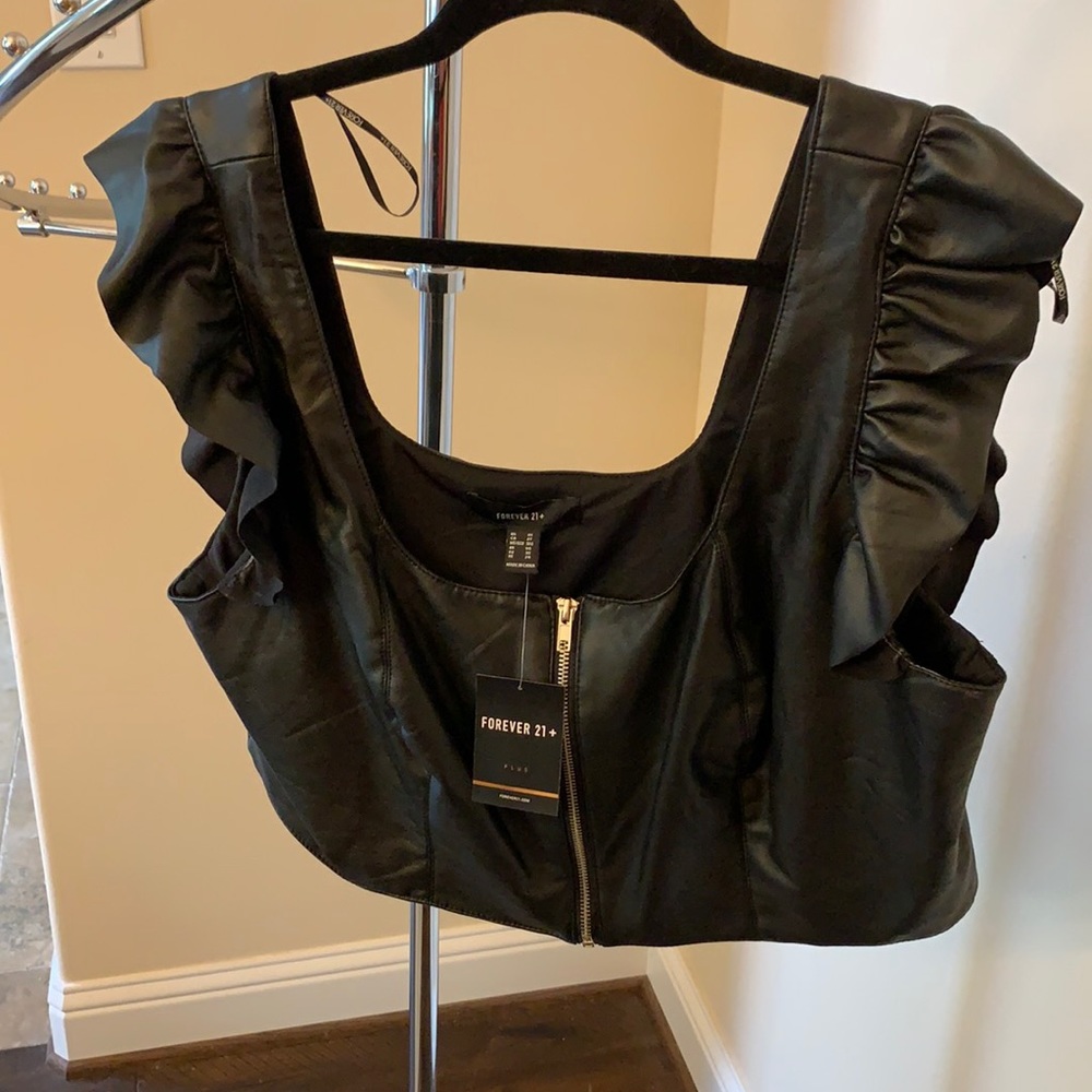 Pleather crop top